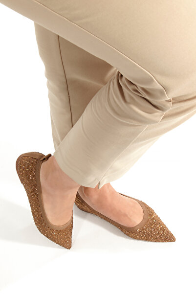 UĞURÖKÇE Tricotaje de damă, kaki, cu detalii din piatră, cu vârf ascuțit, tip...