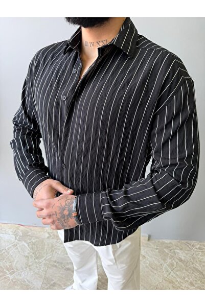 PEERLESS STORE Regular Fit Striped Modal Fabric Shirt