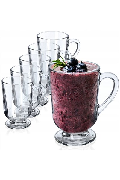 KADAX Pahare din sticlă pentru cafea, ceai, latte, suc, băuturi, set de 6 pahare