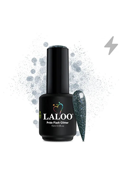 Laloo Cosmetics Gel polish Pride Flash Glitter 10 Silver Black Laloo 15ml