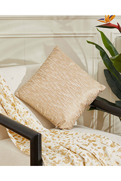 REDTAG Beige Textured Jacquard Cushion