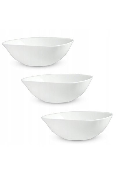 KADAX Bol de salată 19cm, boluri din sticlă pentru supă și gustări, alb, set ...