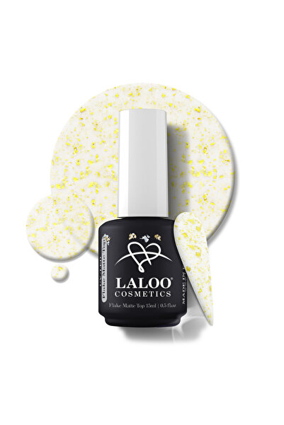 Laloo Cosmetics Strat final mat particule aurii Flake Matte Top Coat Gold Lal...