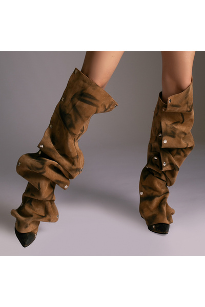 Modish Boutique Annia Brown Suede Leather