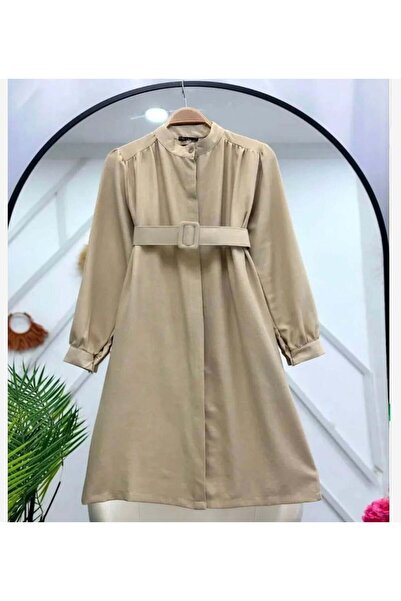 modasindoma Women's Belted Tunic Beige