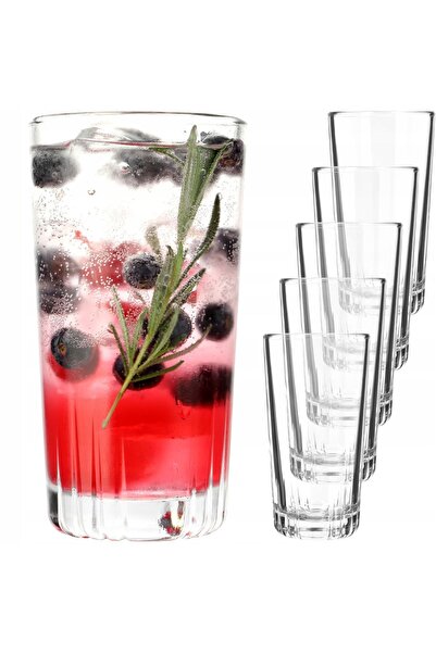 KADAX Beverage Glasses 345ml Juice Drinks Set of 8 Tall Glasses Gift