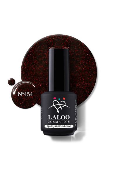 Laloo Cosmetics Но.454 Dark Red Glitter | Laloo gel polish 15ml