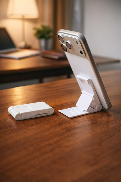 Beyaz Katlanabilir Telefon Standı Masaüstü Ayarlanabilir Telefon Tutucu