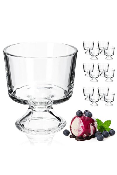 KADAX Set de 12 cupe de înghețată pentru desert, 290 ml, din sticlă