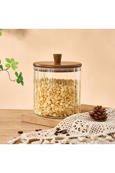MİEN Glass Jar Valore Acacia Lid 1670 ml Bor-0118
