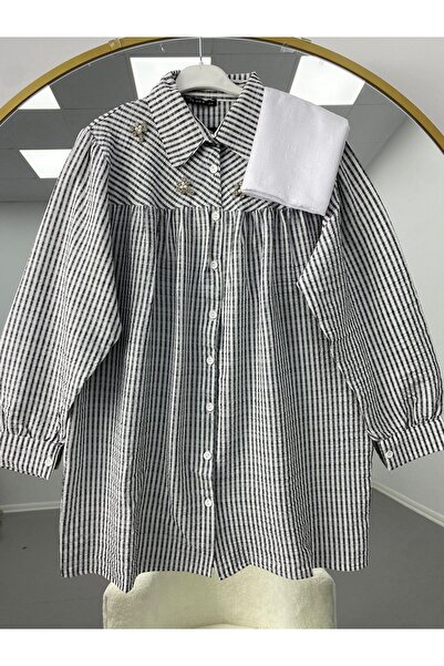 modasindoma Women's Stone Detailed Shirt Black