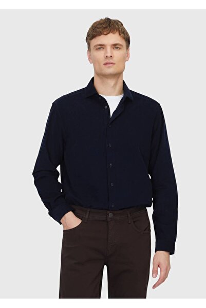 Ramsey Синя кадифена риза от 100% памук