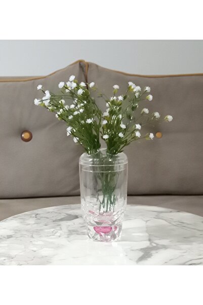 Bosphorus مزهرية متضمنة الزهرة،زهرة صناعية بيضاء،مزهرية زخرفية كريستالية بتصم...