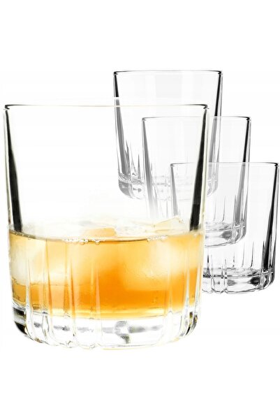 KADAX Glasses for Whiskey Drinks 280 ml Juice Beverages Set of 4 Thick Glass