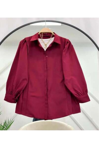 modasindoma Women's Shirt Burgundy