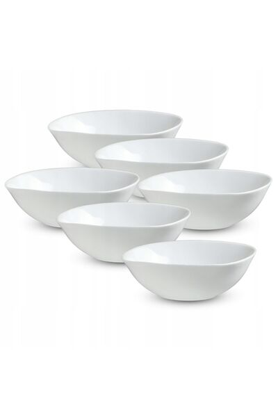 KADAX Set de 6 boluri de salată din sticlă pentru supă și gustări, 16 cm, alb