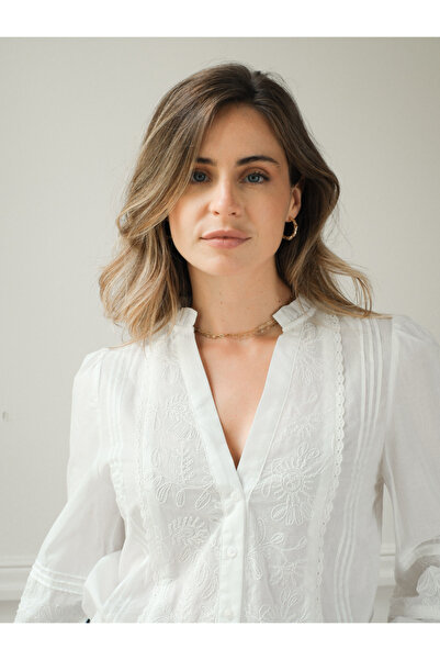 SOFILINE Cămașă albă din bumbac cu broderie 4933T M9