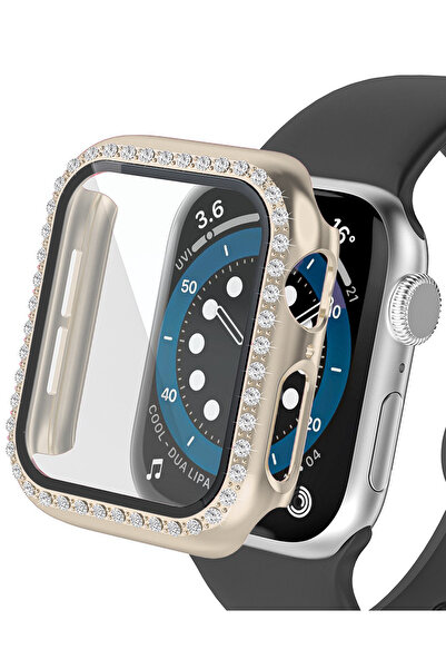 Nezih Case Watch Series 44mm Compatible Shiny Single Row Stone Screen and Cas...