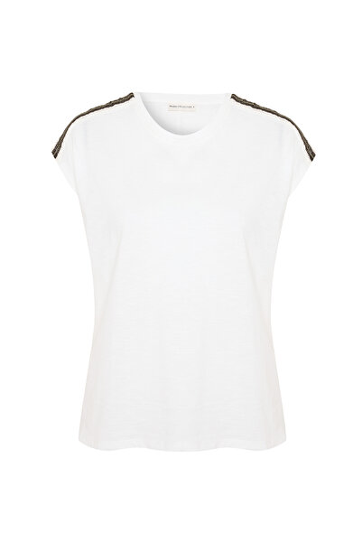 Mudo Embroidered Low-Sleeve Crewneck T-Shirt