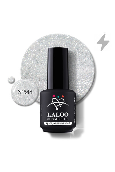 Laloo Cosmetics 548 Charming Flash Silver | Laloo gel polish 15ml