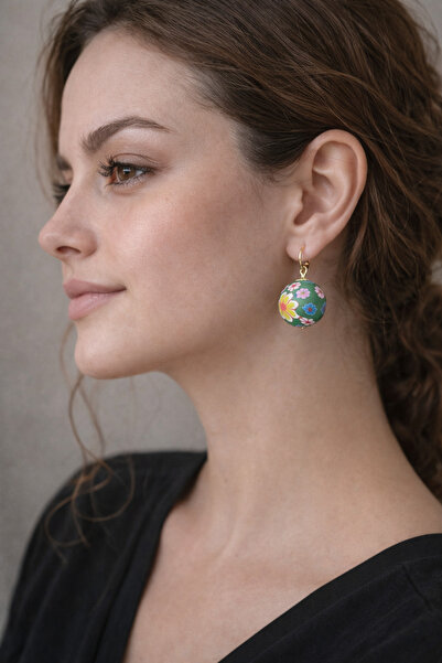 HALHALMILL Polymer Clay Floral Design Earrings