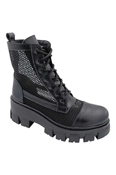 SANDALİ Ghete damă de vară din piele naturală cu inserții de plasă – talpă uș...