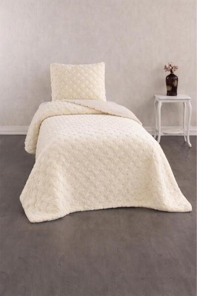 Çeyiz Diyarı Vienna Rabbit Feather Single Bedspread 180X230 Cream