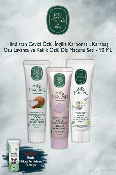 Eyüp Sabri Tuncer 90 ml Coconut, Carbonate, Lavender Extract X3 Toothpaste, R...