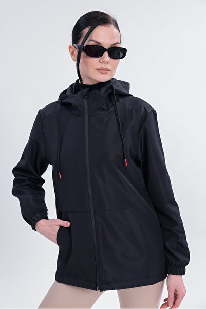 Gizrain Γυναικείο αδιάβροχο με κουκούλα με επένδυση, ανθεκτικό σε νερό και αέ...