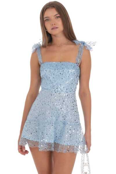 Hanife Glam Couture Hanife Glam mini askılı payetli elbise