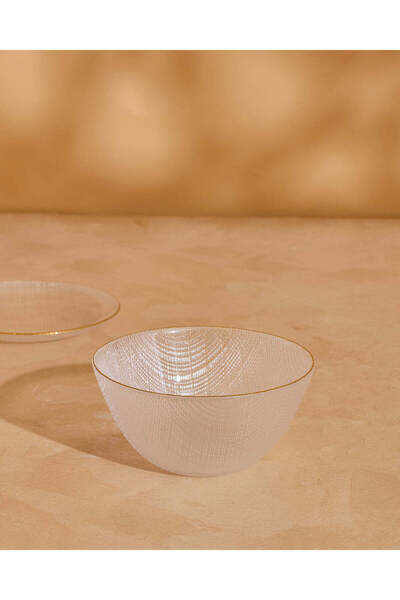 REDTAG Clear Glass Soup Bowl With Gold Rim