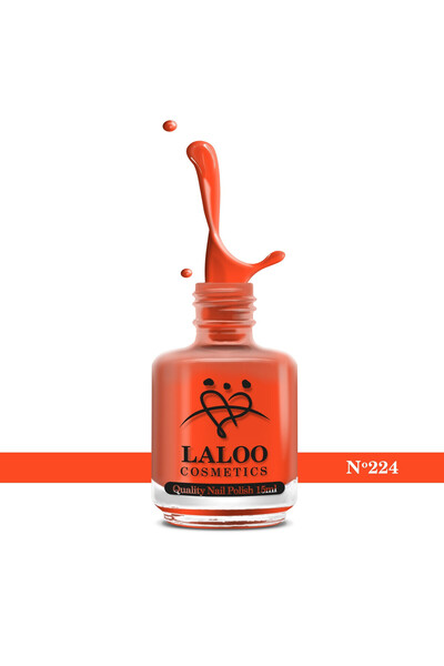 Laloo Cosmetics No. 224 Tangerine Neon| Laloo classic nail polish 15 ml