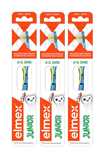 Elmex فرشاة أسنان للأطفال الصغار من 6 إلى 12 سنة برأس صغير ناعم (ألوان متنوعة...