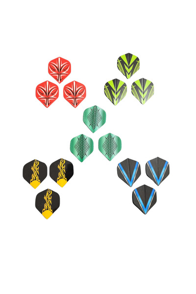 Özten 5 Set (15 Adet) Karışık Dart Flight-Flayt-Kanat 100mc