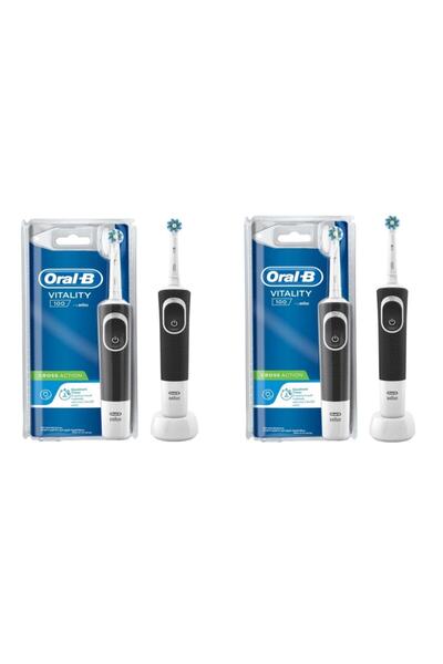 Oral-B D100 Şarjlı Vitality Black Crossaction Diş Fırçası 2 Adet