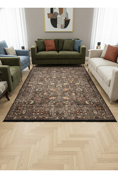 ALLGELSİN Bamboo Non-Slip Rug Woven Base Bamboo Living Room Rug Digital Print...