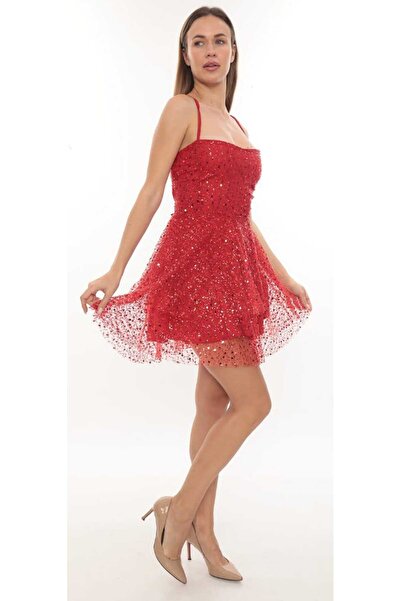 Hanife Glam Couture Hanife Glam inci taşlı mini prenses elbise