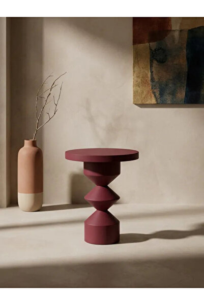 A2 Decor Roden Bordo Sehpa – 44x44x55cm Modern Minimalist Sehpa, Yan Sehpa