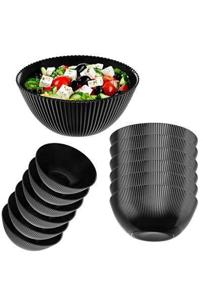 KADAX Bol de salată 20 cm din sticlă pentru supă și gustări, set de 6 cu cane...