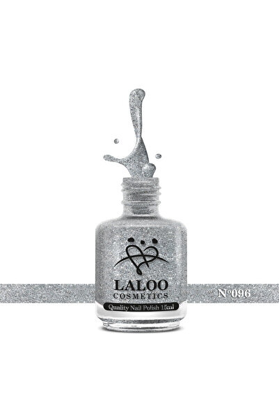 Laloo Cosmetics No.096 Silver glitter| Laloo classic nail polish 15 ml