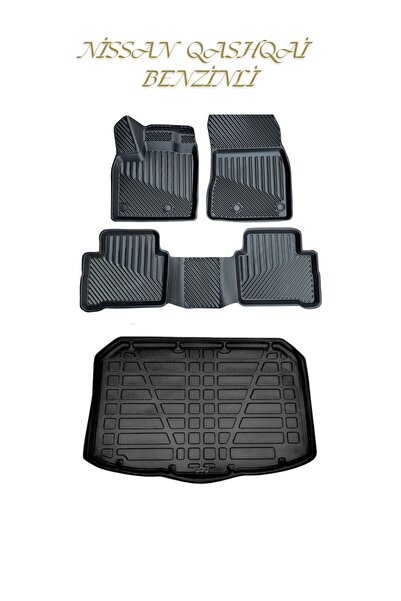 Black Gold Nissan Qashqai 2022+ Benzinli 3D Havuzlu Oto Paspas ve ÜST Kademe ...