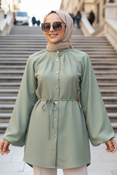 N.S NEVA STYLE Belt Pack of Green Hijab Tunics 52871Cy