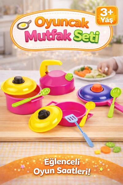 hak-iş oyuncak Vakumlu Renkli Mutfak Seti - Tencere Seti