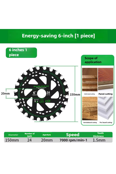 Choice4 6 inch Baolian Lithium Battery Saw Blade Woodworking Alternating Toot...