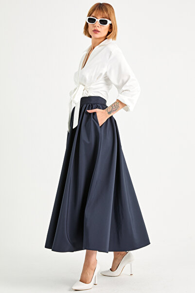 zenne Balloon Skirt Navy Blue