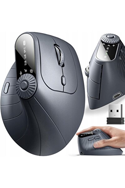 zola Mouse vertical wireless, Bluetooth & 2.4GHz, 8 butoane, 1000/1600/2400 D...