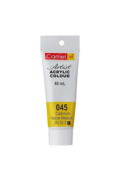 Camel Artist Acrylic Colour, 40 ml, Series 3, 045 Cadmium Yellow Medium