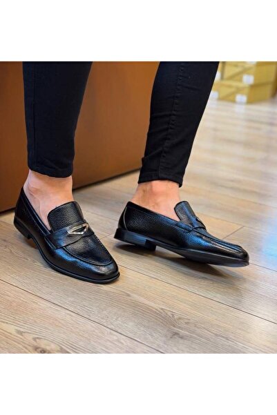 Parlak Hakiki Deri Tokalı Makosen Klasik Ayakkabı