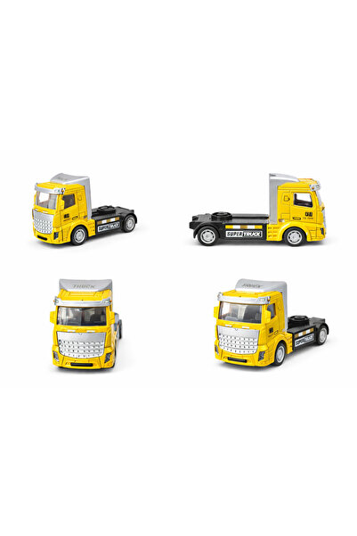 Prlk toys لعبة شاحنة سحب معدنية - شاحنة المدينة المصبوبة - نموذج شاحنة سحب بم...