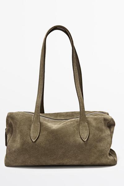 Massimo Dutti West süet deri satchel çanta